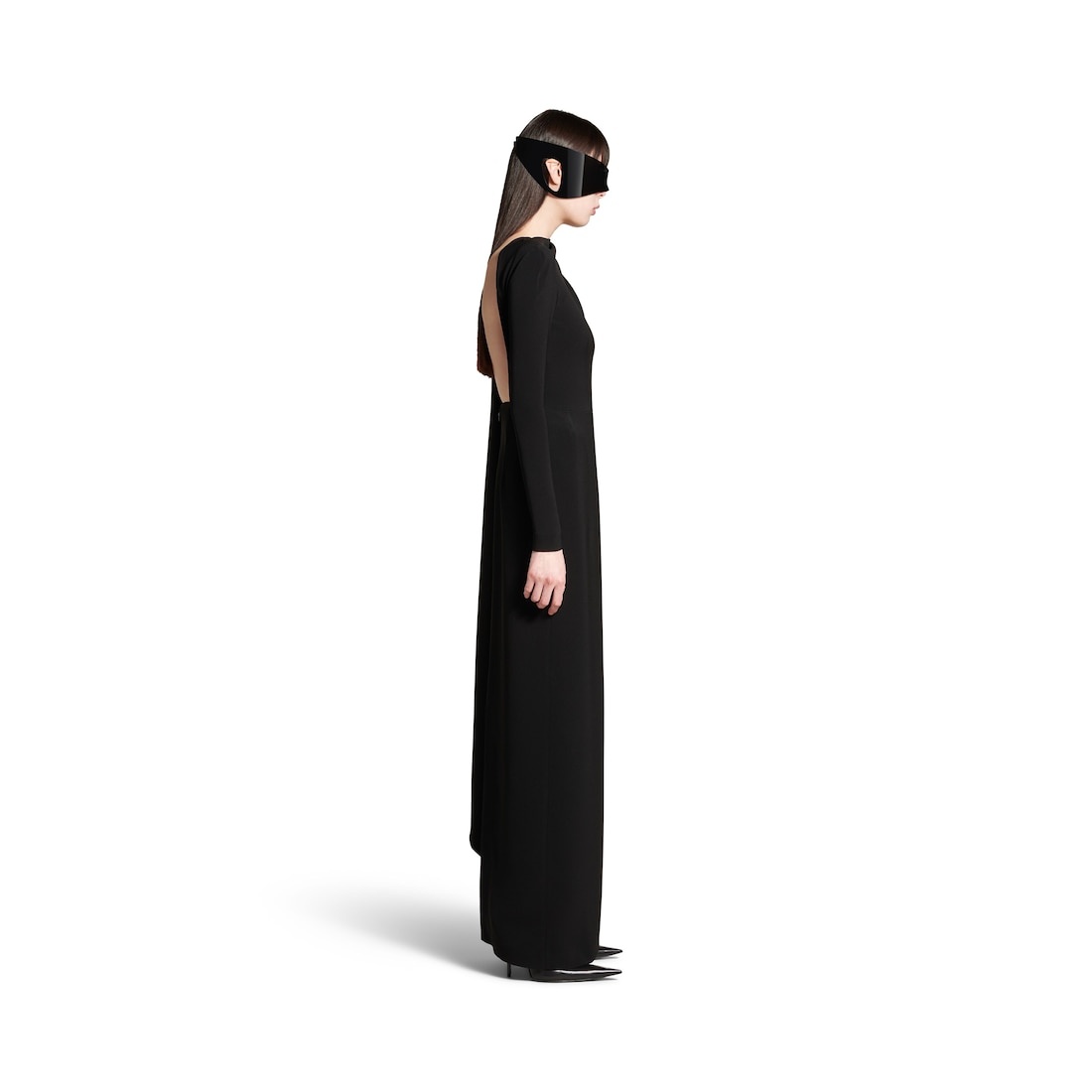 Women's Cape Gown in Black - 3