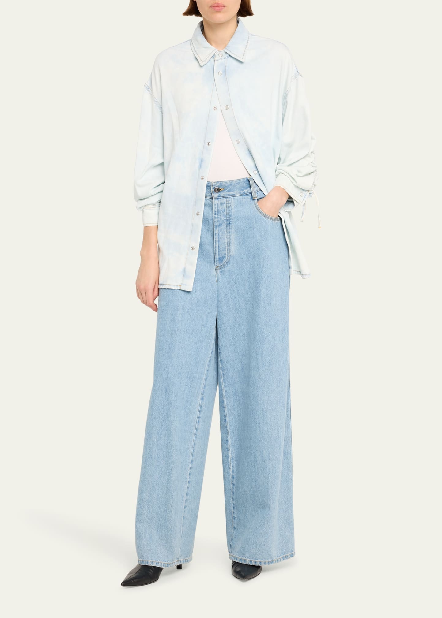 Keanu Ruched Denim Shirt - 2