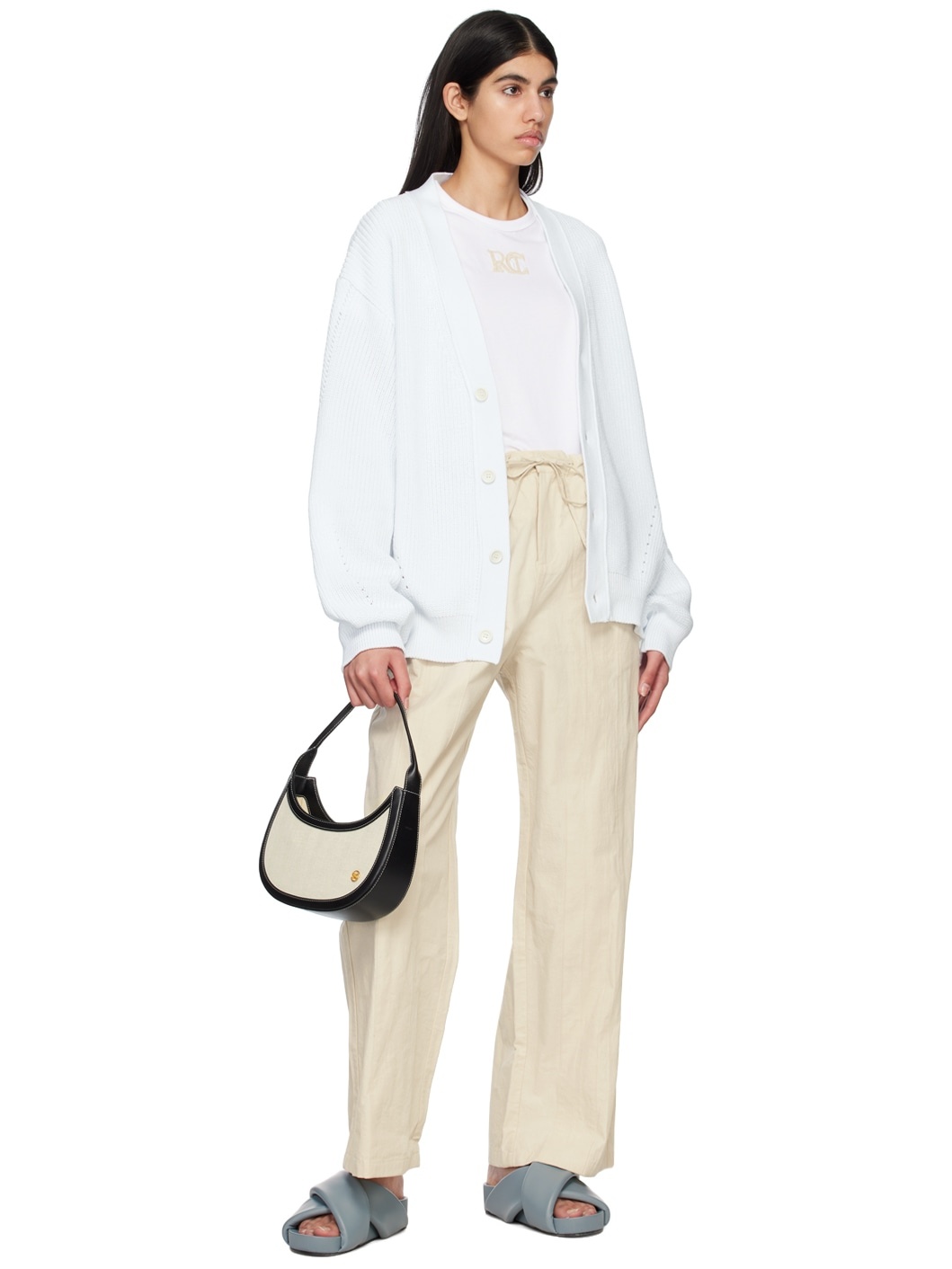 Blue Y-Neck Cardigan - 4