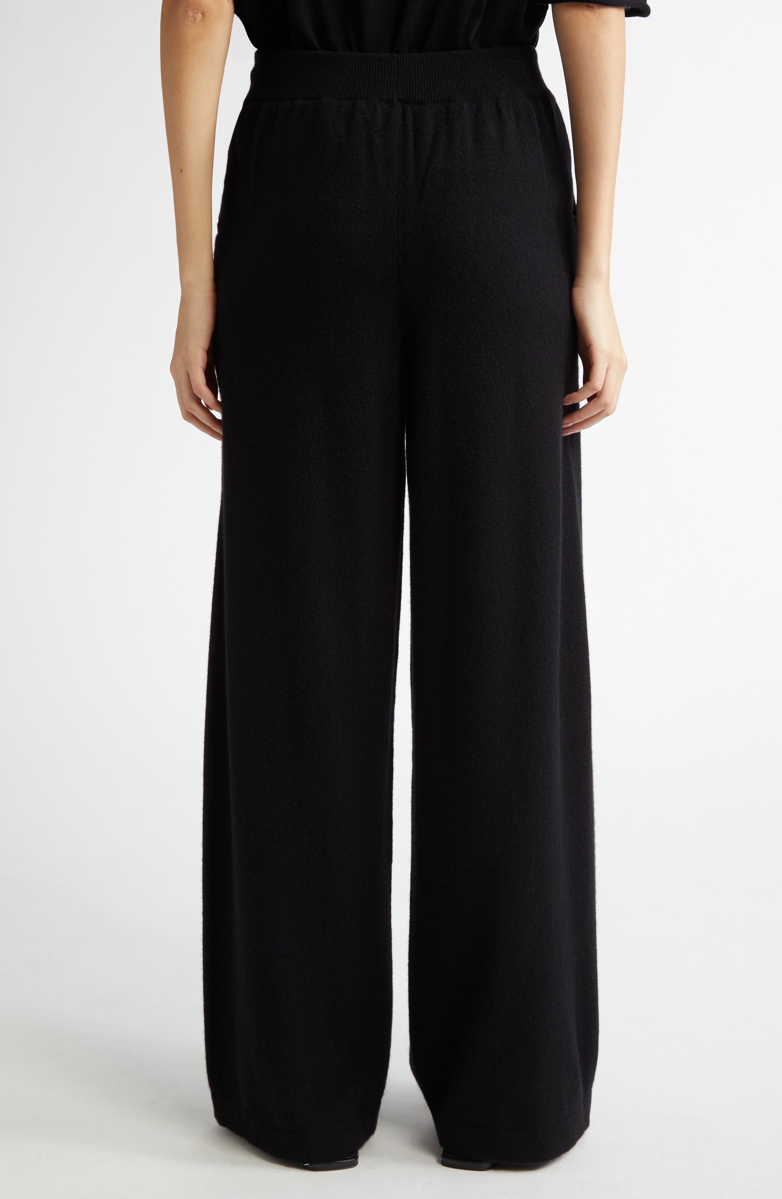 Johnstons of Elgin Performance High Waist Cashmere Blend Sweater Pants in Black at Nordstrom - 3