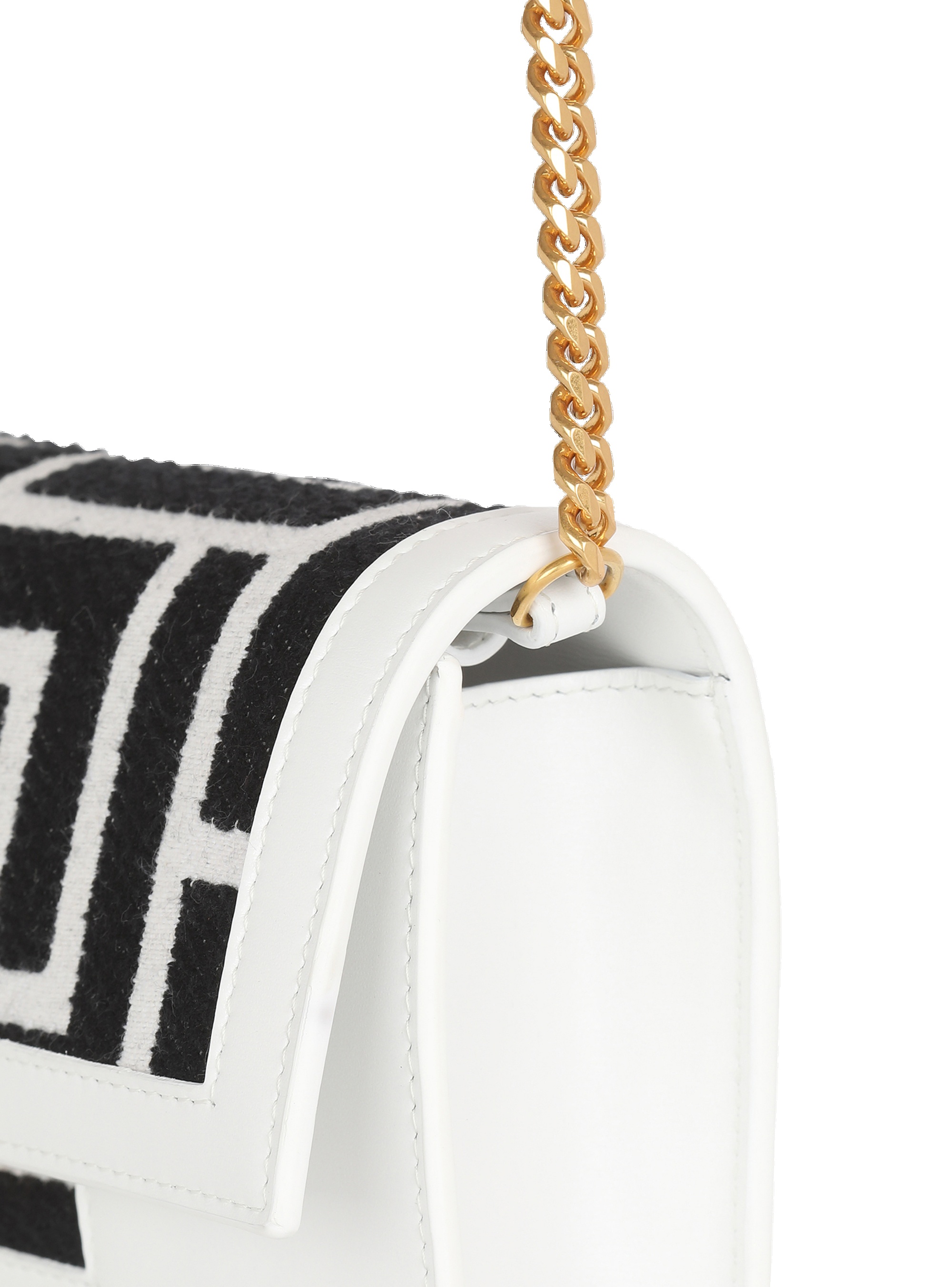 Mini-sized bicolor jacquard and leather panel 1945 bag - 8