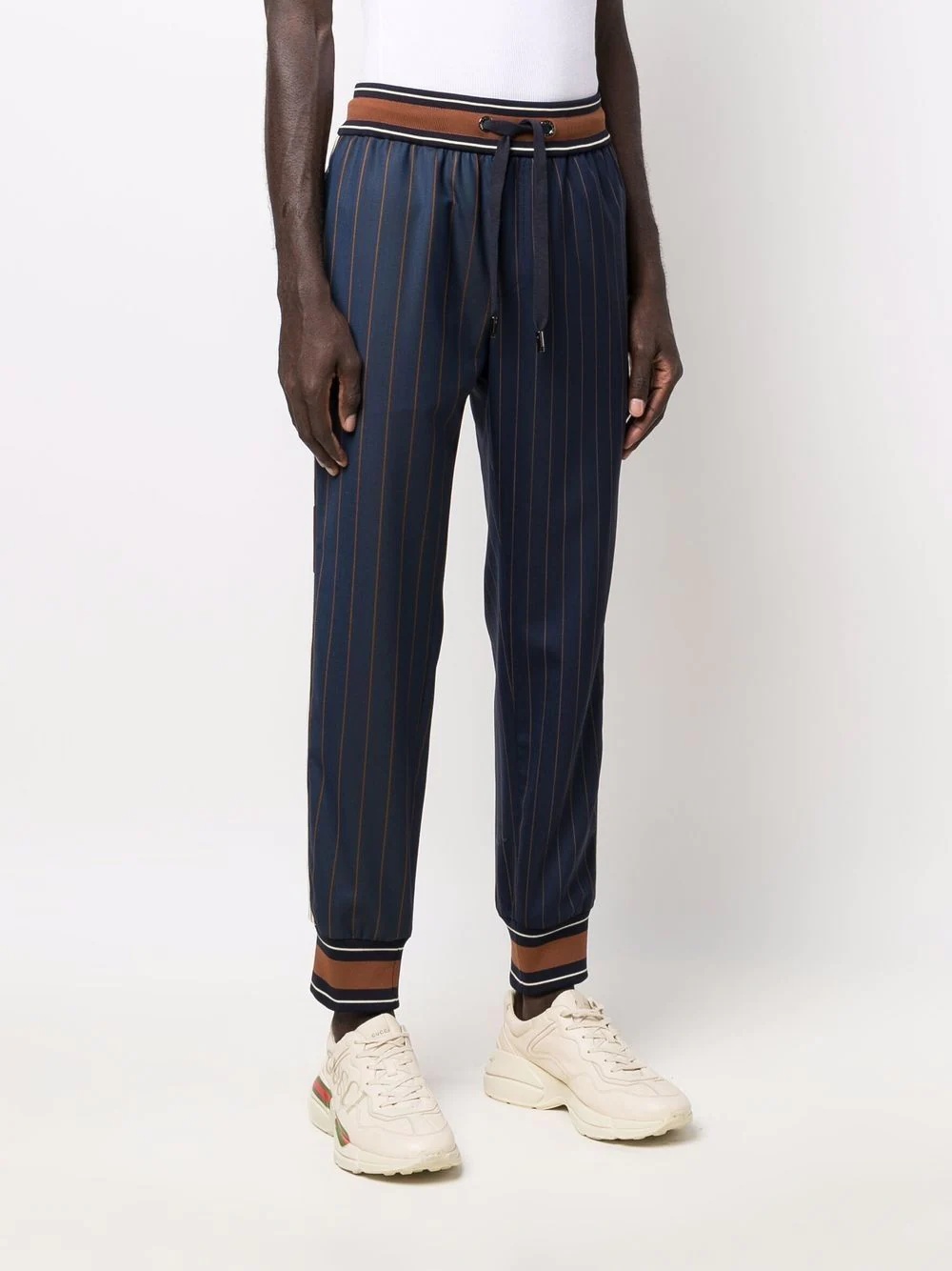 pinstripe-print track pants - 3