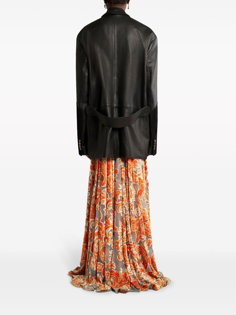 suede-trim leather jacket - 4