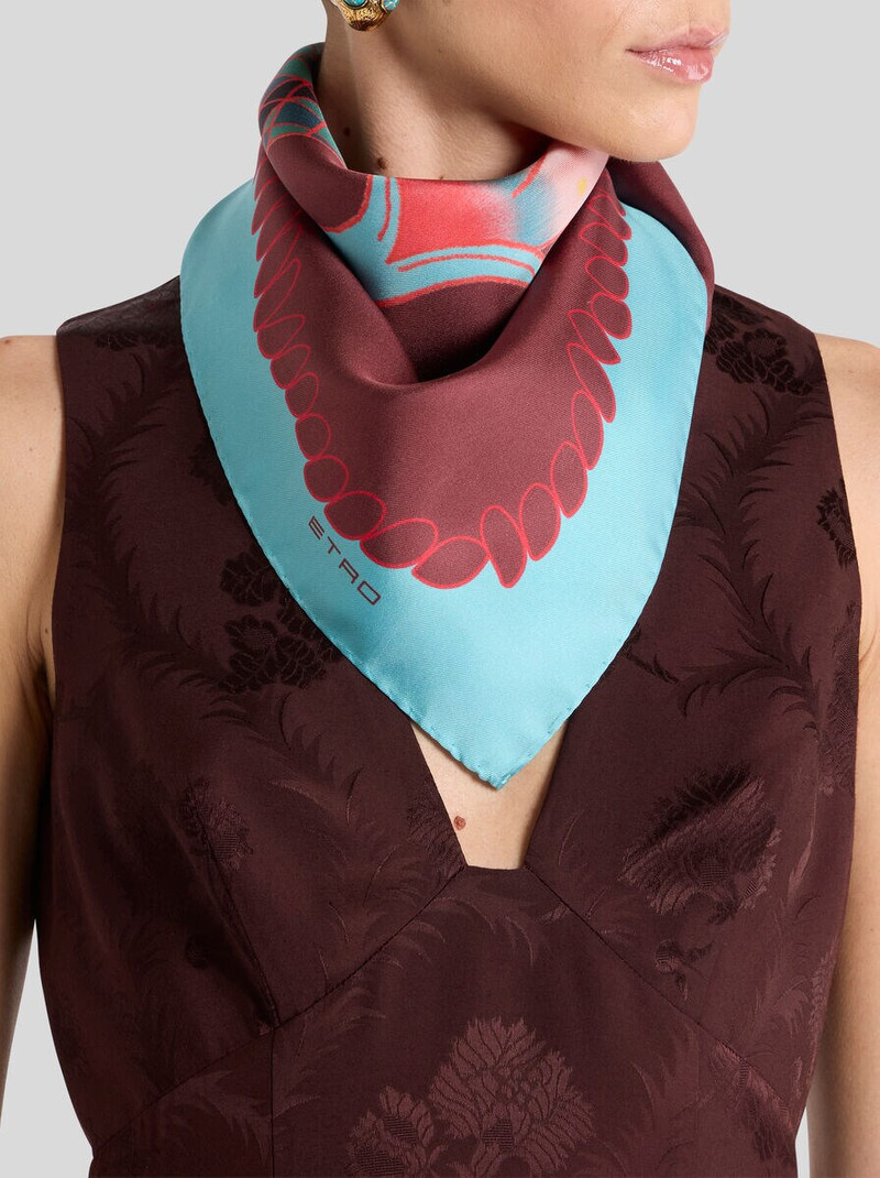 Etro SILK SCARF WITH PLACED MOTIF outlook