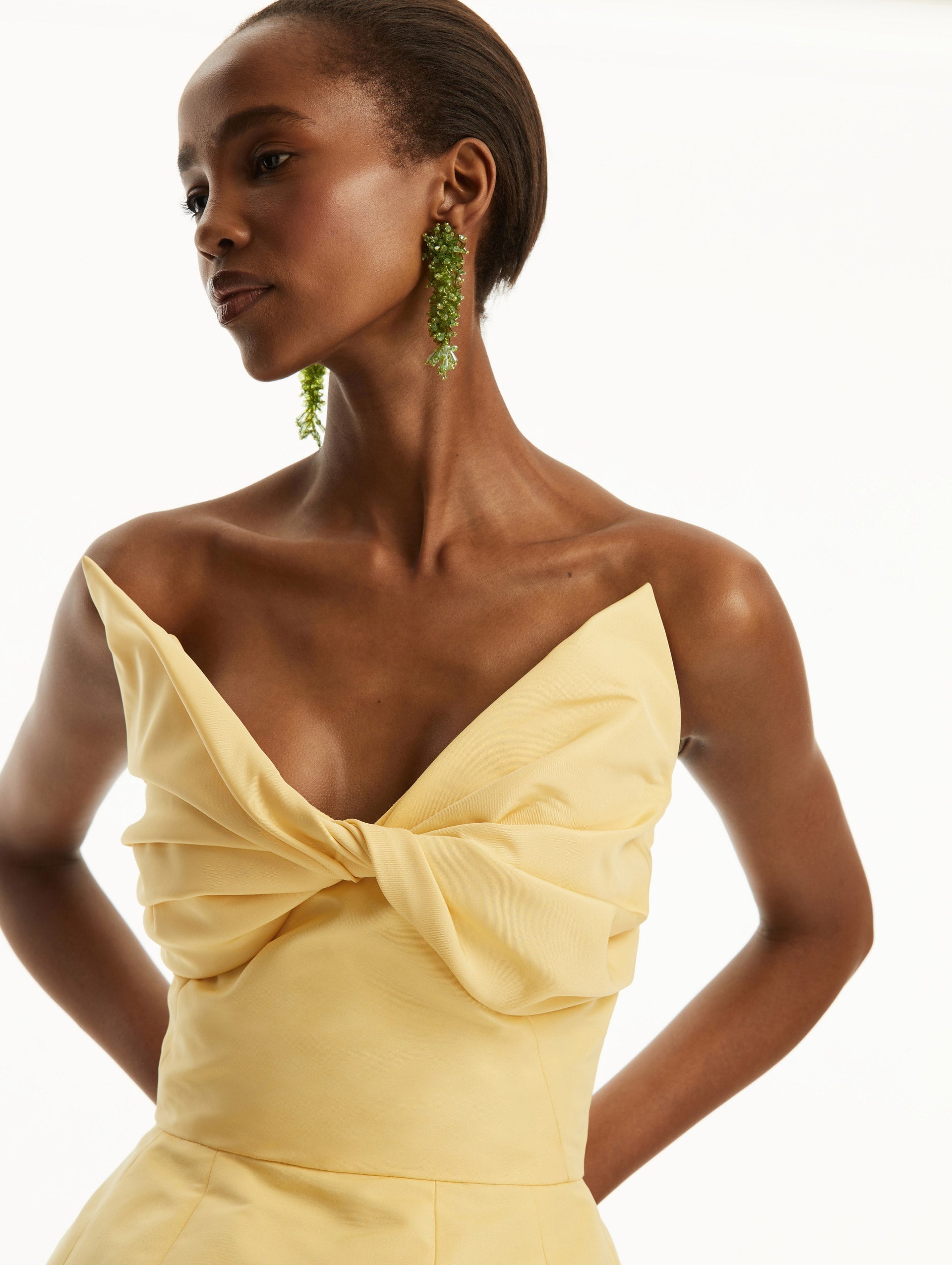 BOW-DETAILED FAILLE COCKTAIL DRESS - 5
