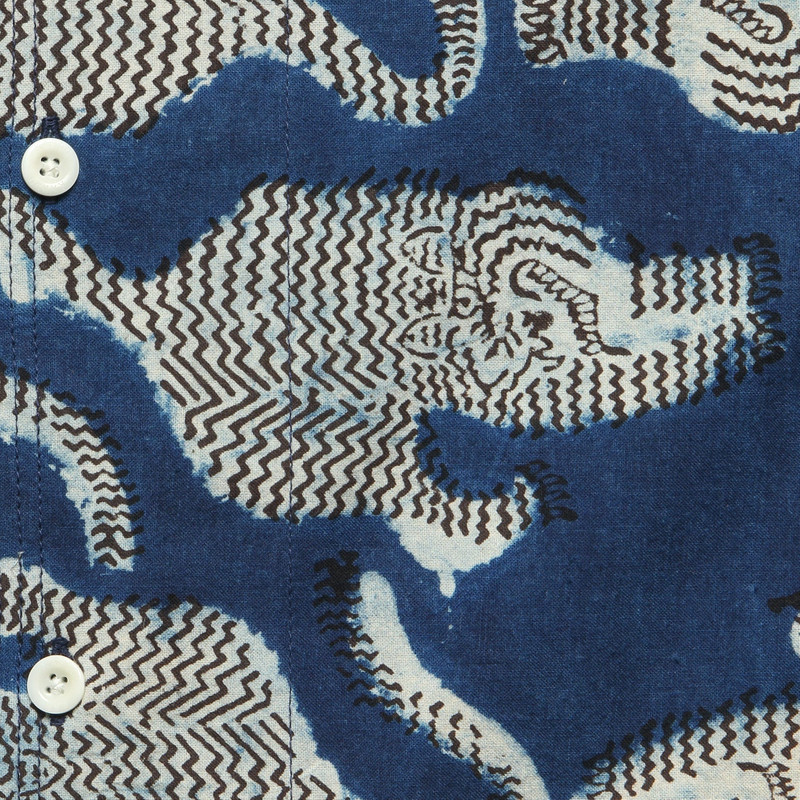 Tiger Block Print Shirt - Blue 4