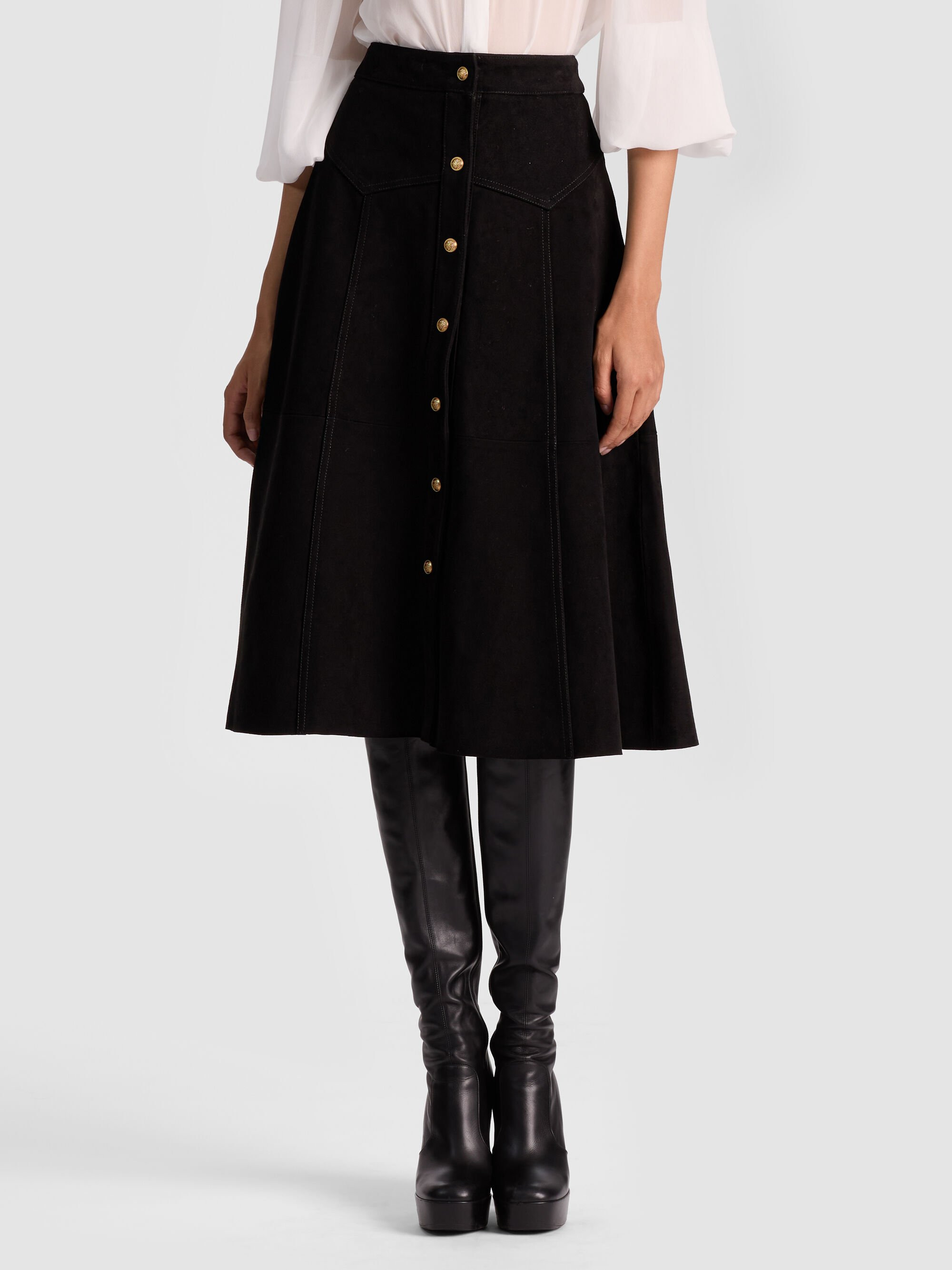 CALICA SUEDE MIDI SKIRT - 2