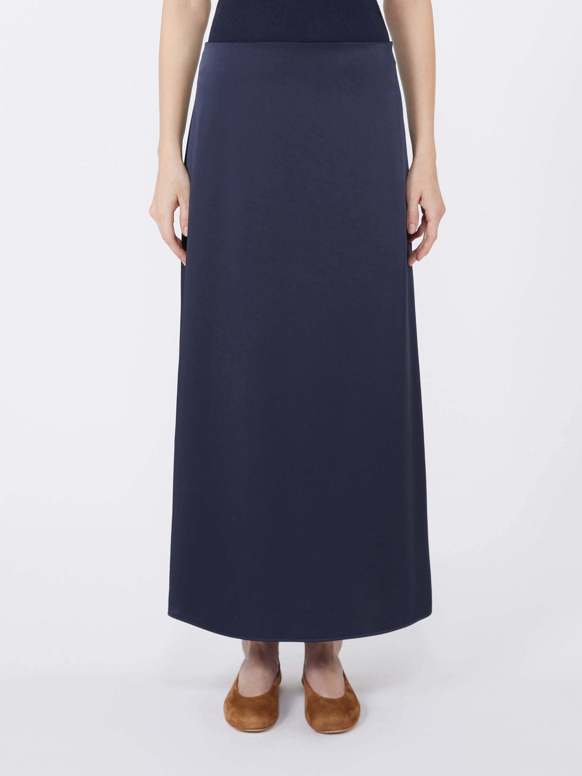 ANGELO Satin calf-length skirt - 3