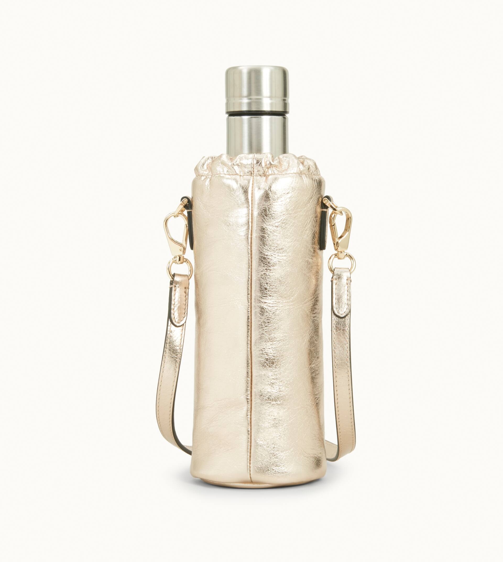 WATER BOTTLE WITH STRAP - GOLD - 2