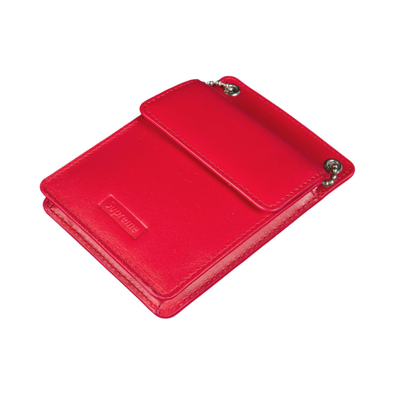 Supreme Leather ID Holder and Wallet 'Red' - 1