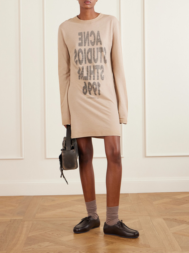 Acne Studios Printed Cotton-jersey Mini Dress outlook