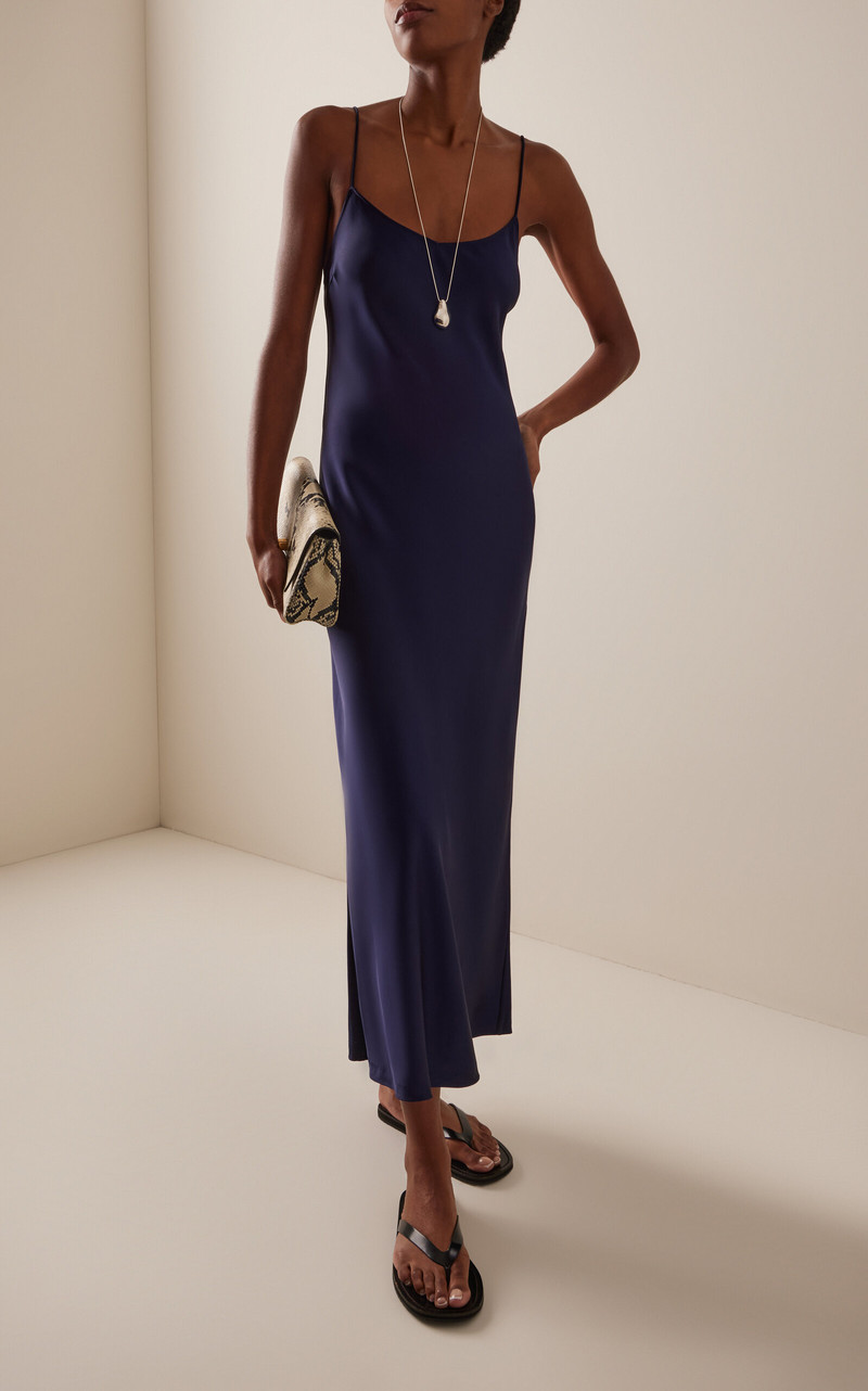 Another Tomorrow Satin Gown navy outlook