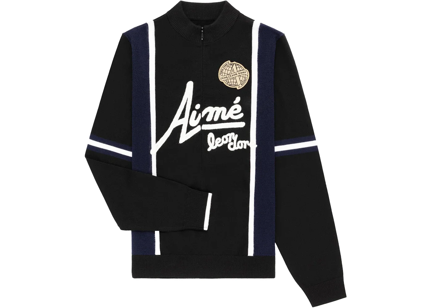 Aime Leon Dore Knit Long-Sleeve Cycling Jersey Jet Black - 1
