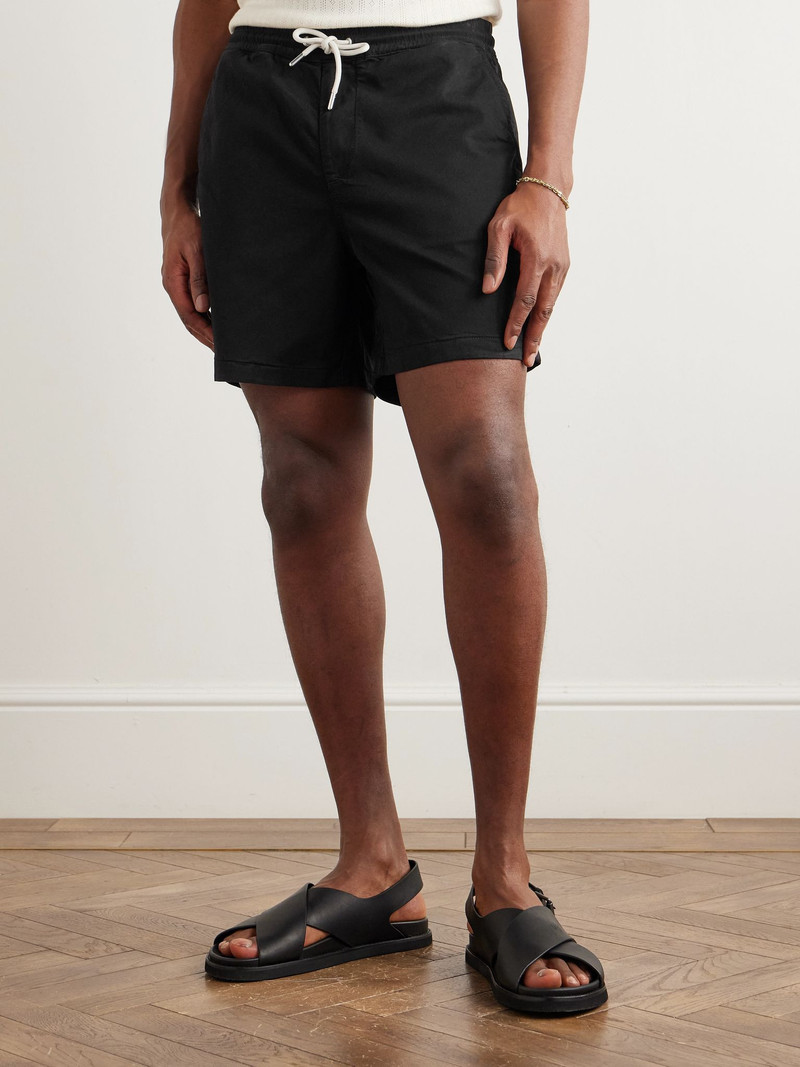 Gregor Straight-Leg TENCEL™ Lyocell and LENZING™ ECOVERO™-Blend Twill Drawstring Shorts Black 3