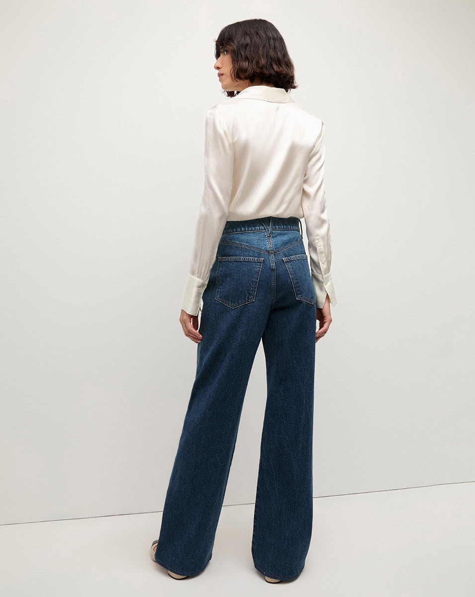 TAYLOR TWO-TONE WIDE-LEG JEAN - 6