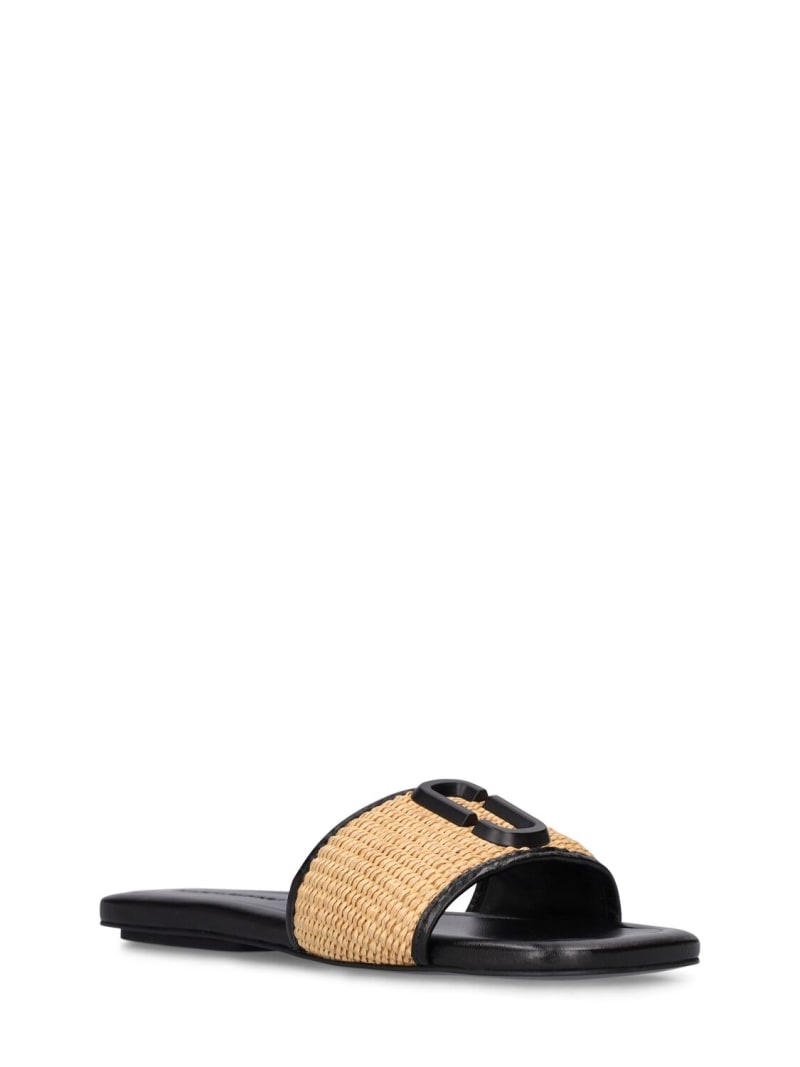 Marc Jacobs 10mm The J Marc raffia flat sandals