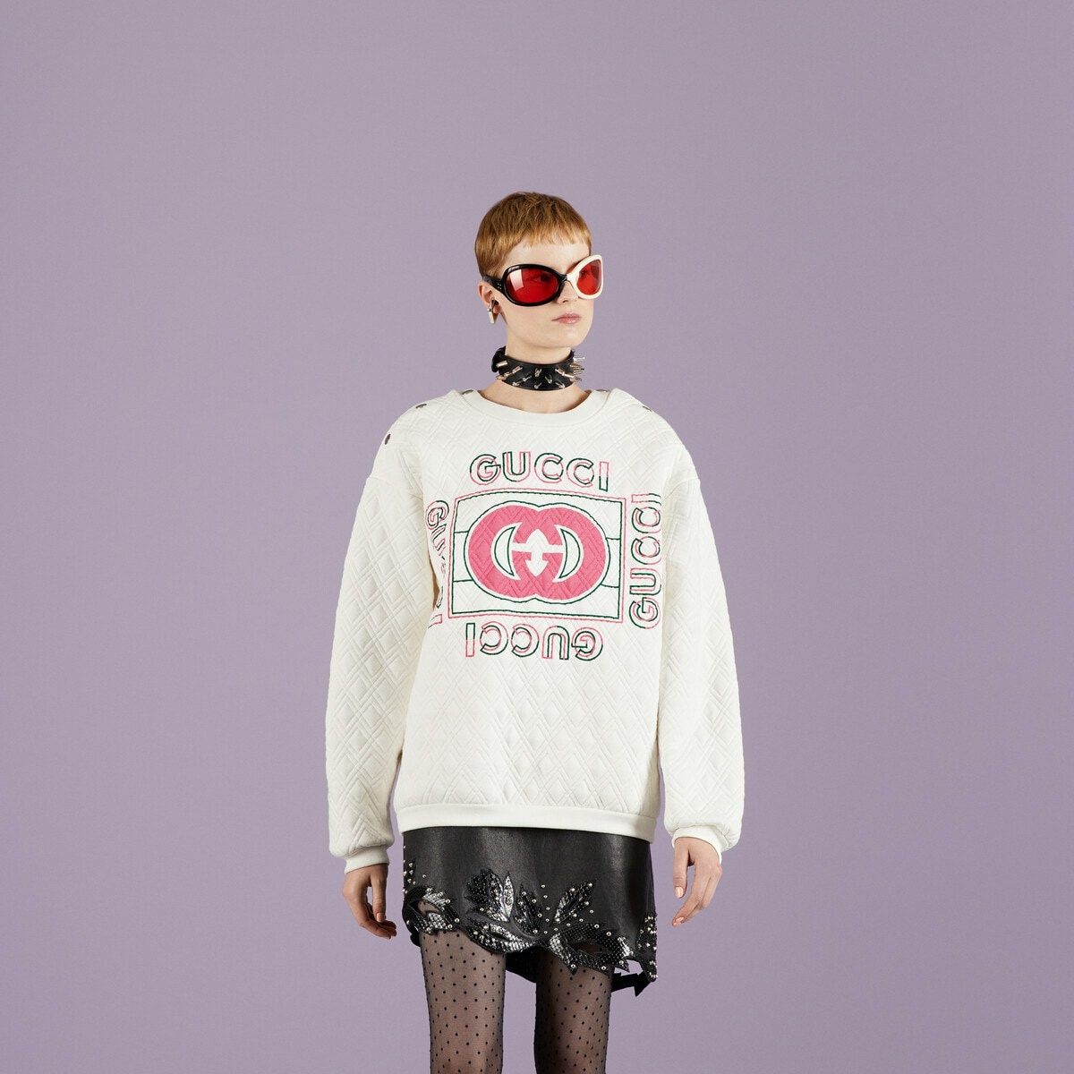 Gucci vintage logo quilted sweatshirt - 5