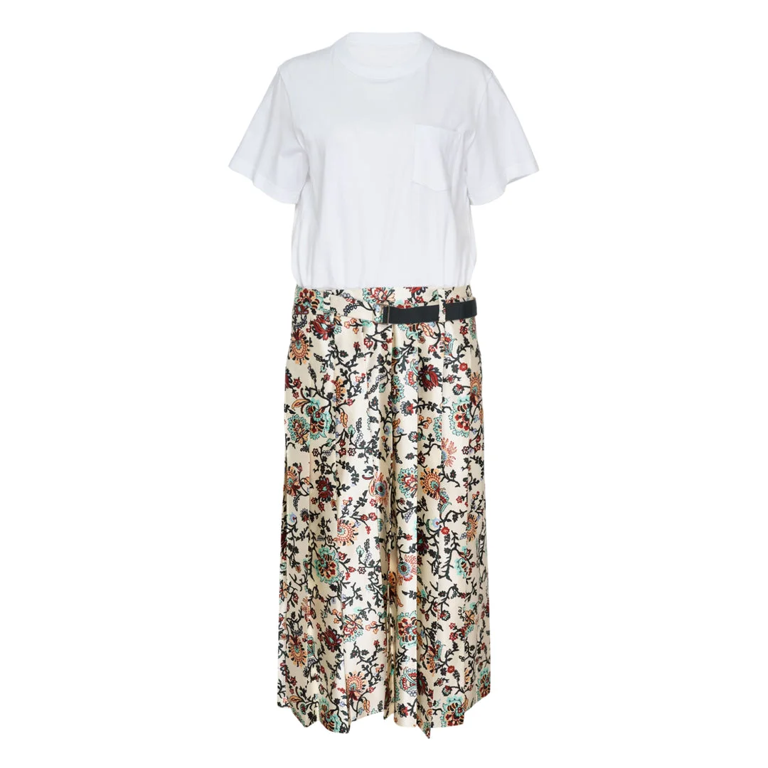 Floral Print Cotton Jersey Dress - 1