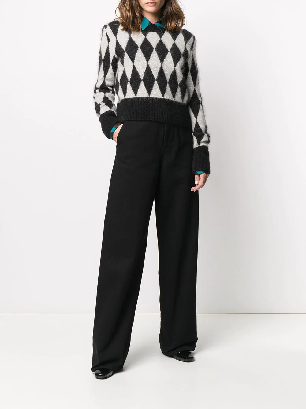 high-waisted wide-leg trousers - 2