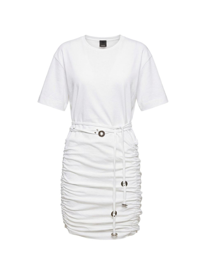 PINKO Anguillara ruched drawstring-waist dress outlook