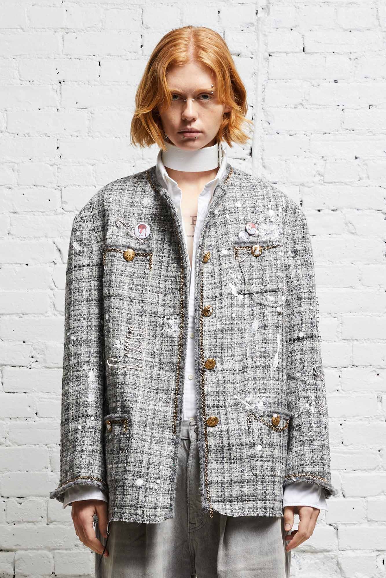 SLOUCH JACKET - GREY TWEED - 3