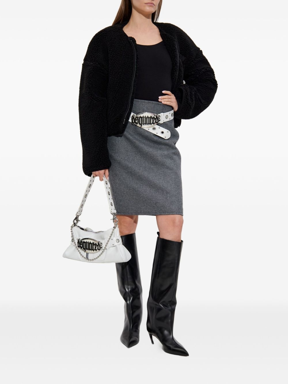 wool pencil skirt - 2