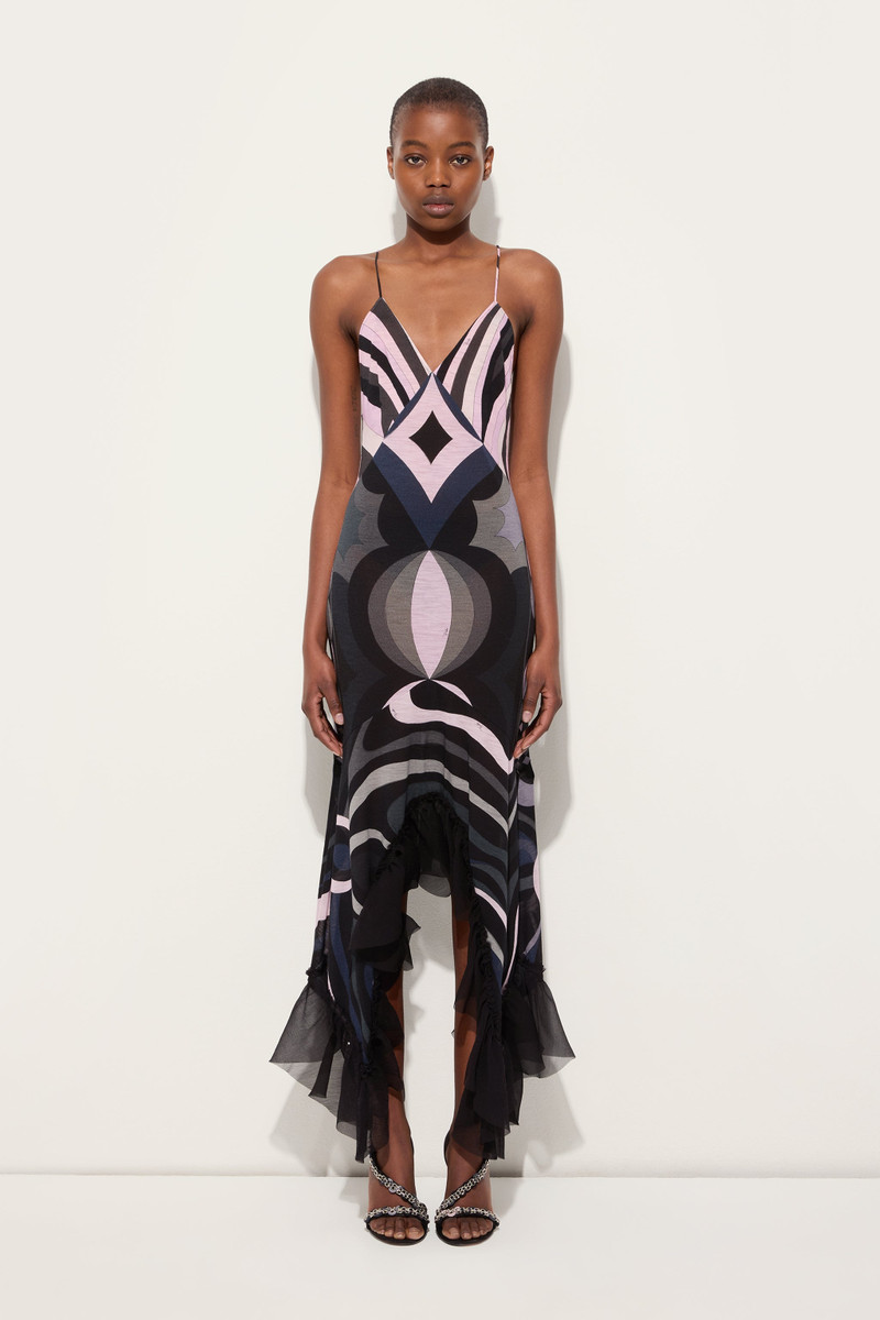 PUCCI IRIDE PRINT V-NECK DRESS outlook