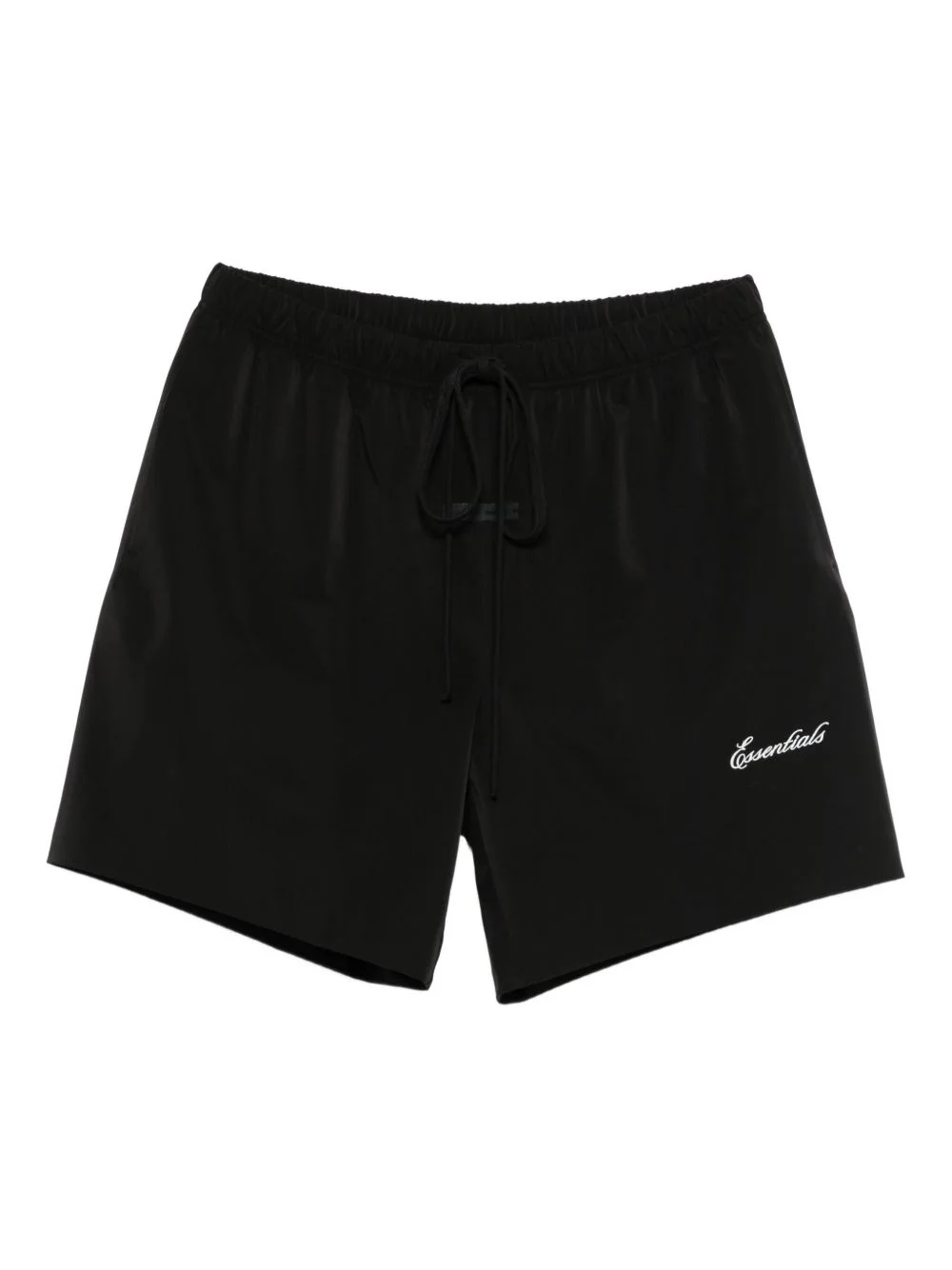 logo-embroidered drawstring track shorts - 1