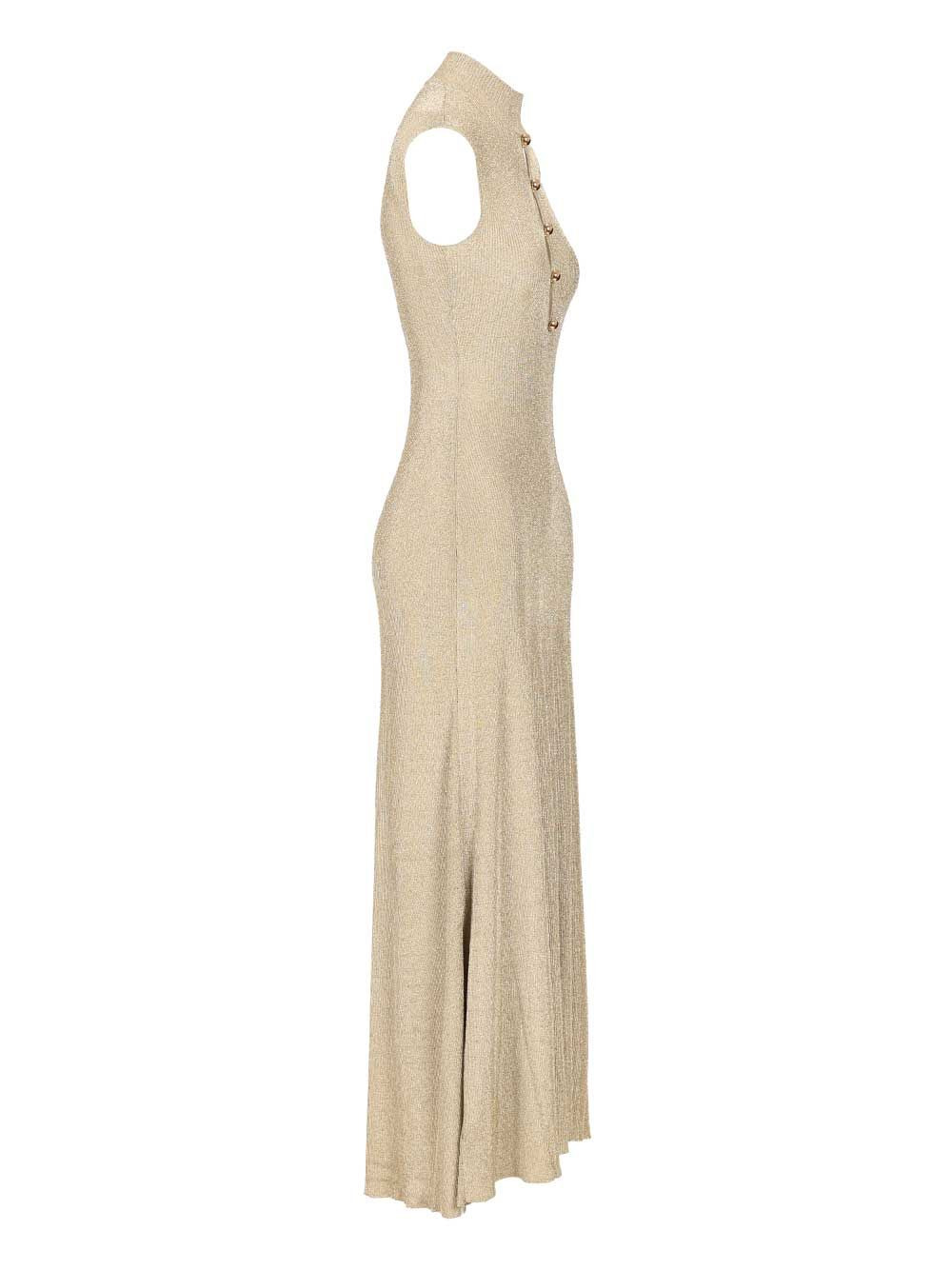 Long Knitted Dress Dresses Gold - 3