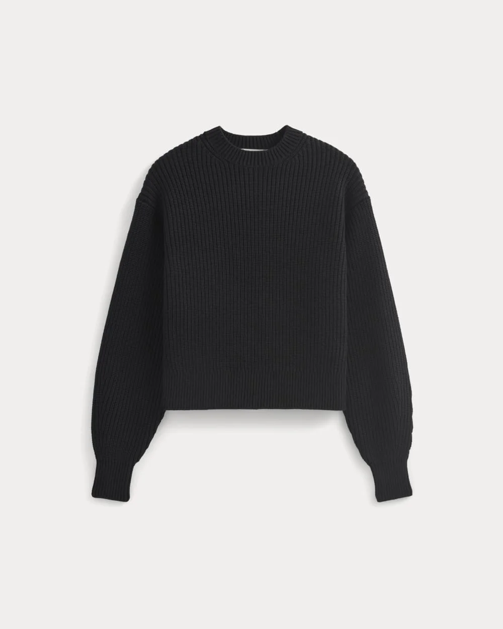 CROPPED RIBBED CREW IN EVERYDAY COTTON - 1