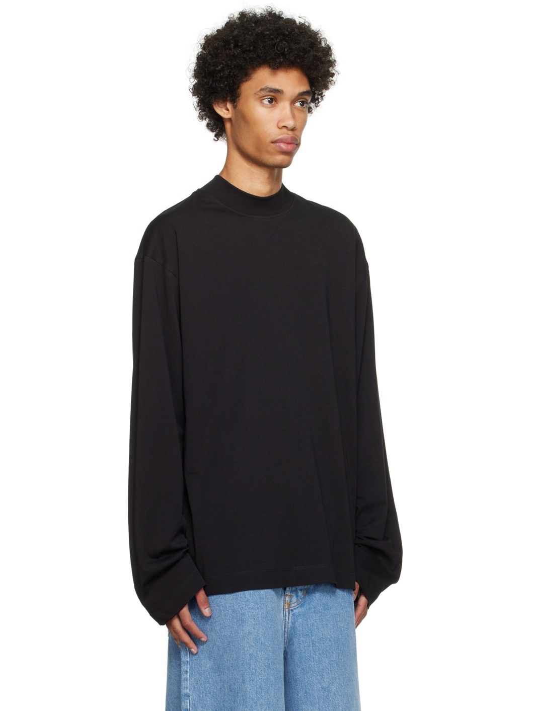 Black Mock Neck Sweater - 2