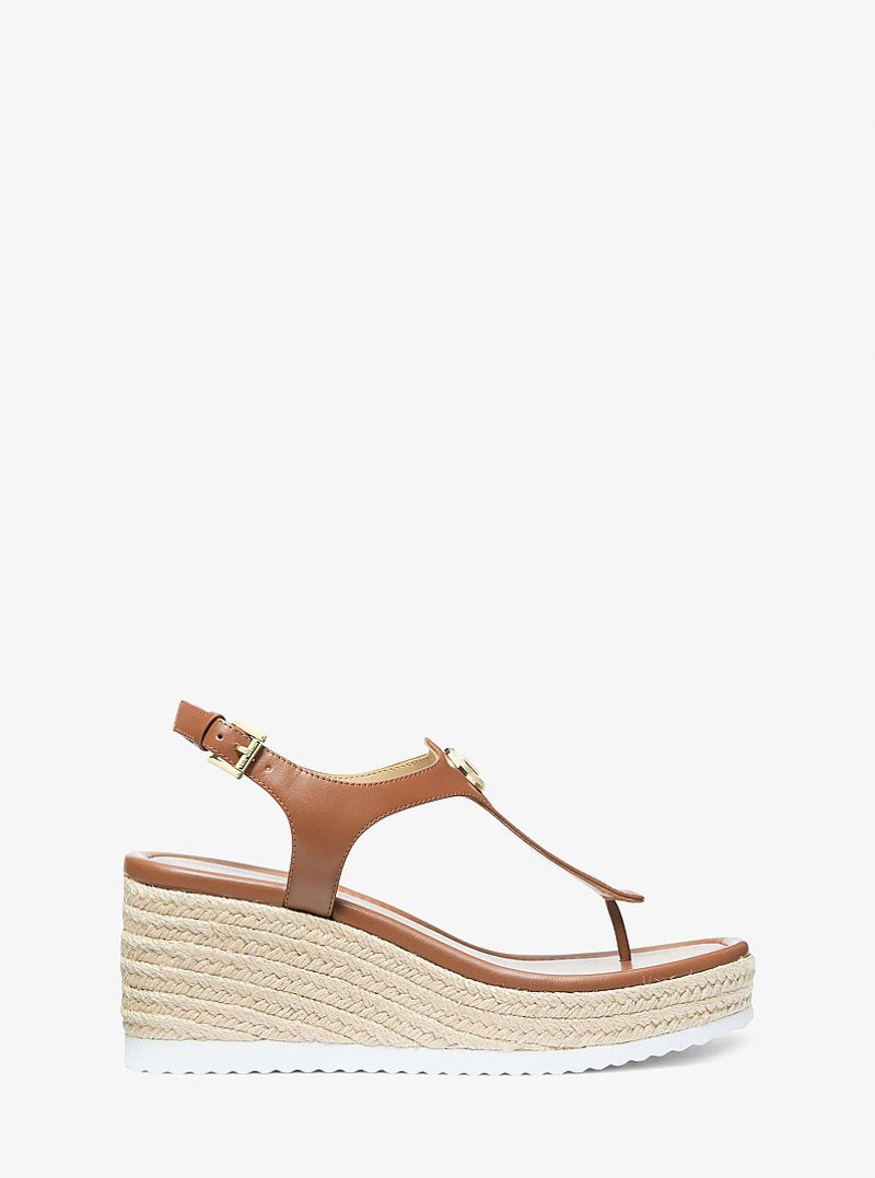 Val Leather Thong Wedge Sandal 1