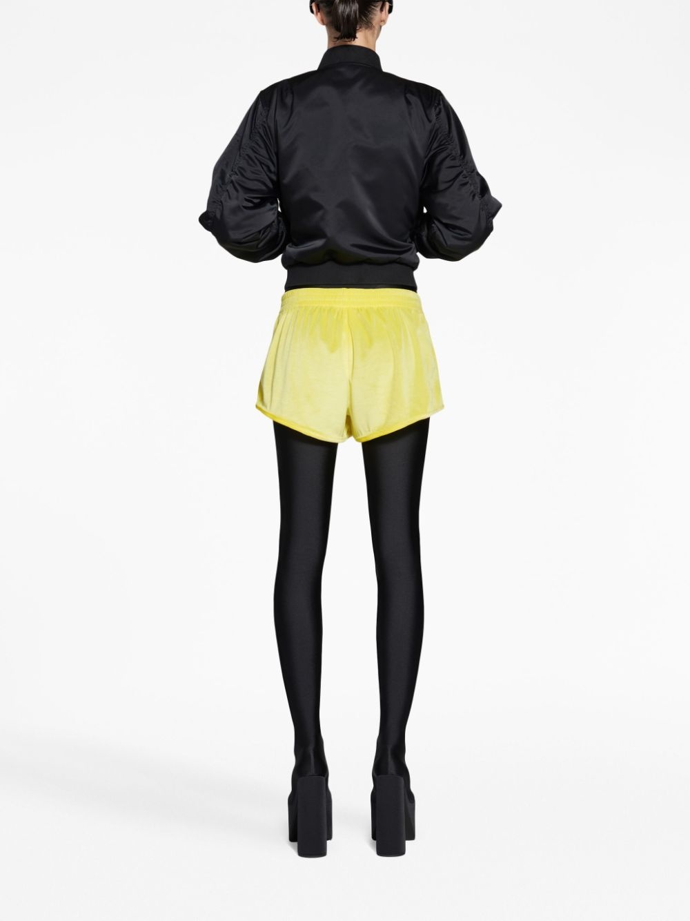 elasticated-waistband cotton shorts - 4
