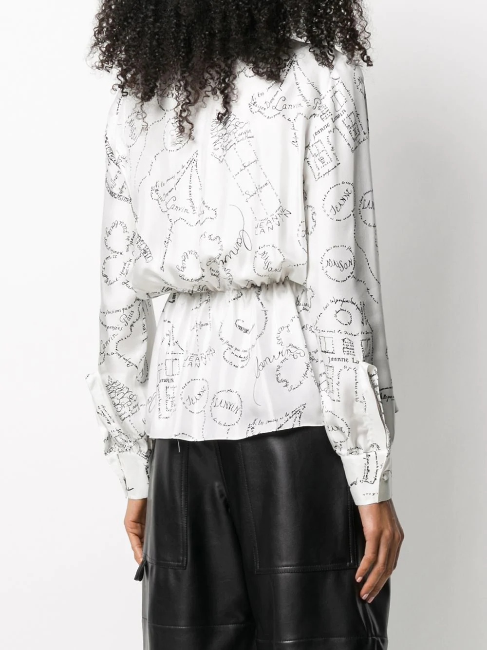 bead-embellished scarf detail blouse - 4