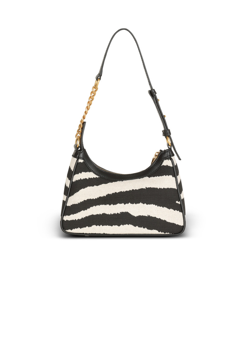 B-Army zebra print canvas bag with leather inserts 4
