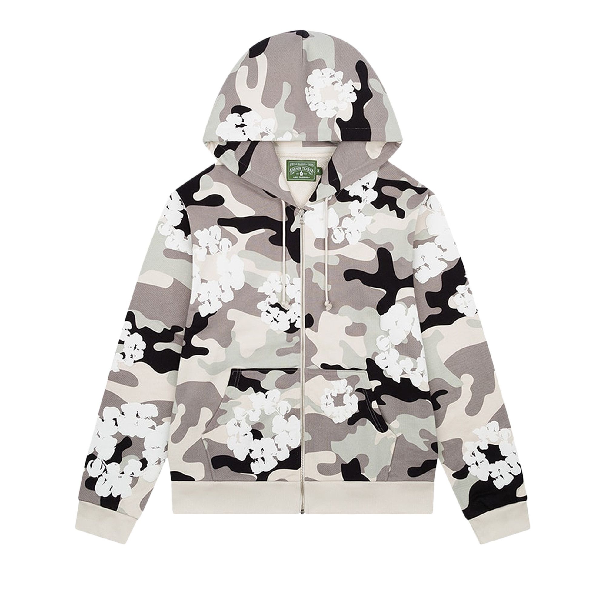 Denim Tears The Wreath Zip Hoodie 'White Camo' - 1