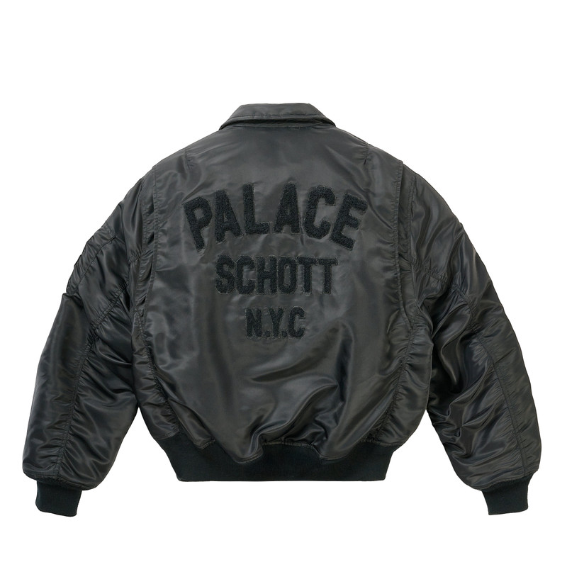PALACE PALACE SCHOTT CWU 90'S FIT BOMBER JACKET BLACK