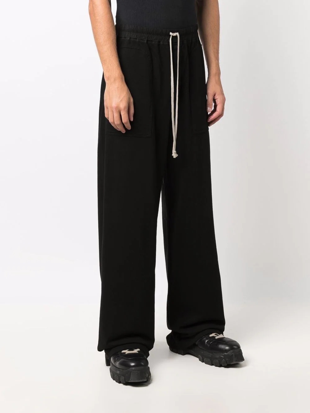 wide-leg drawstring trousers - 3