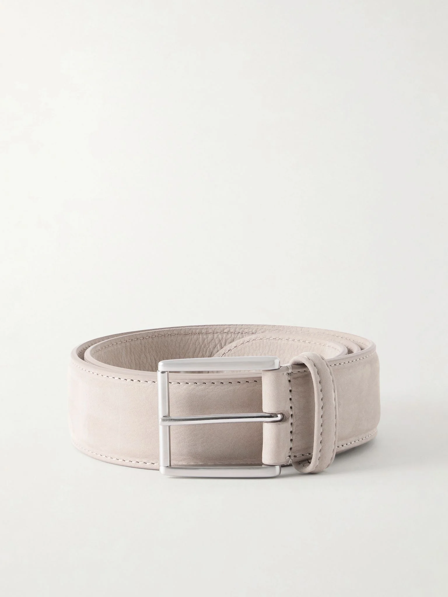 3cm Suede Leather Belt Taupe - 1