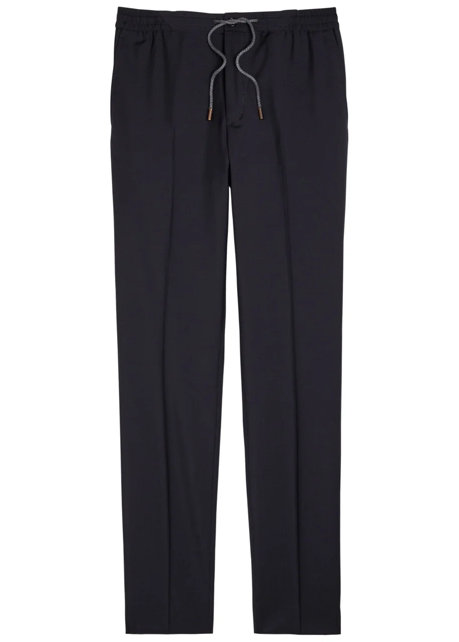 Slowear Drawstring Tapered-leg Wool Trousers - 1