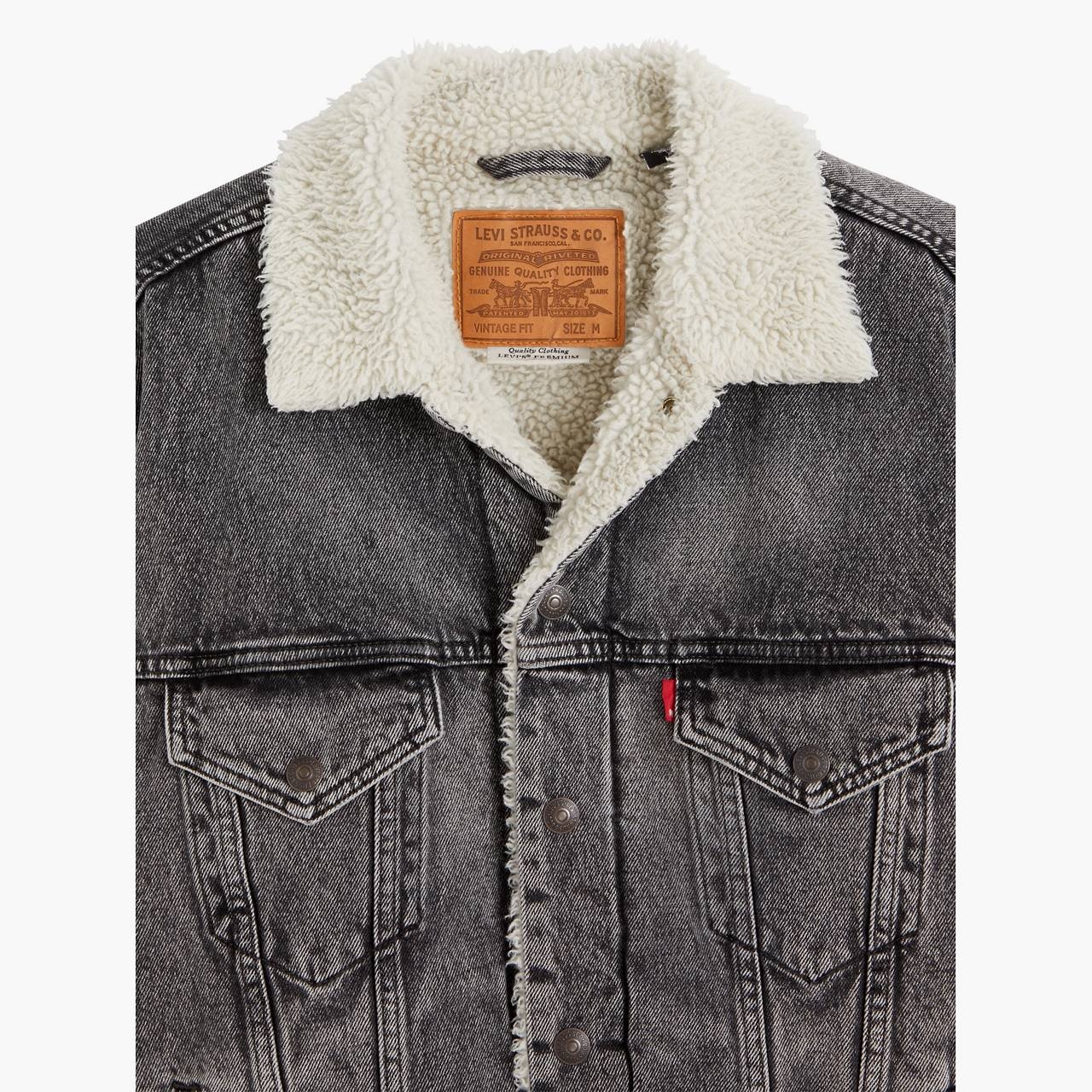 VINTAGE RELAXED FIT SHERPA TRUCKER JACKET - 6