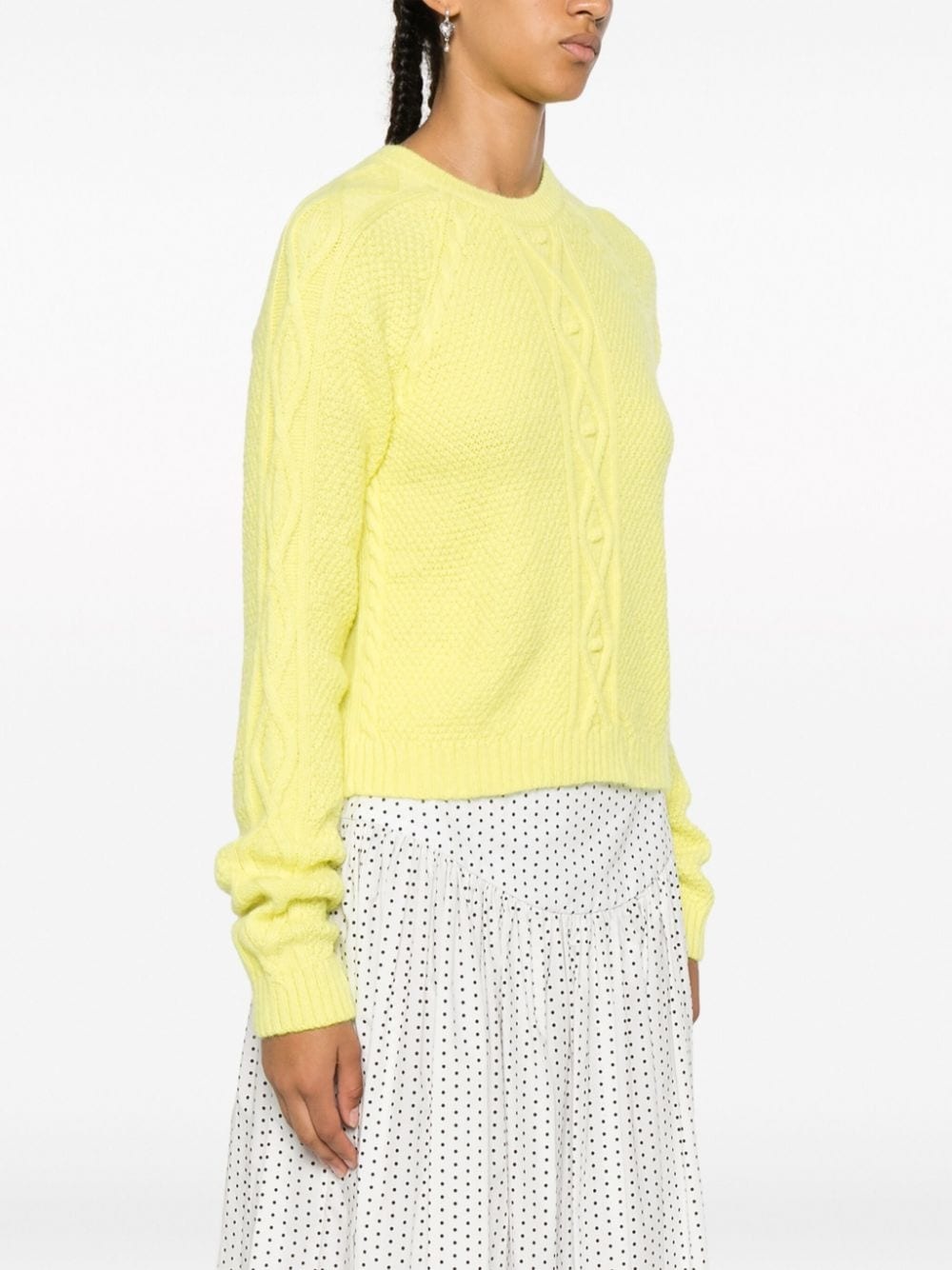cable-knit crew-neck jumper - 3