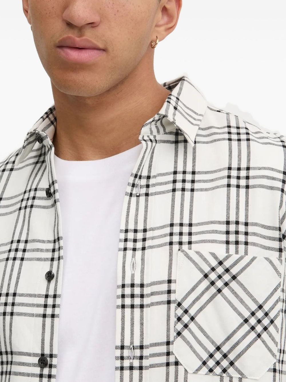 checked chest-pocket shirt - 3