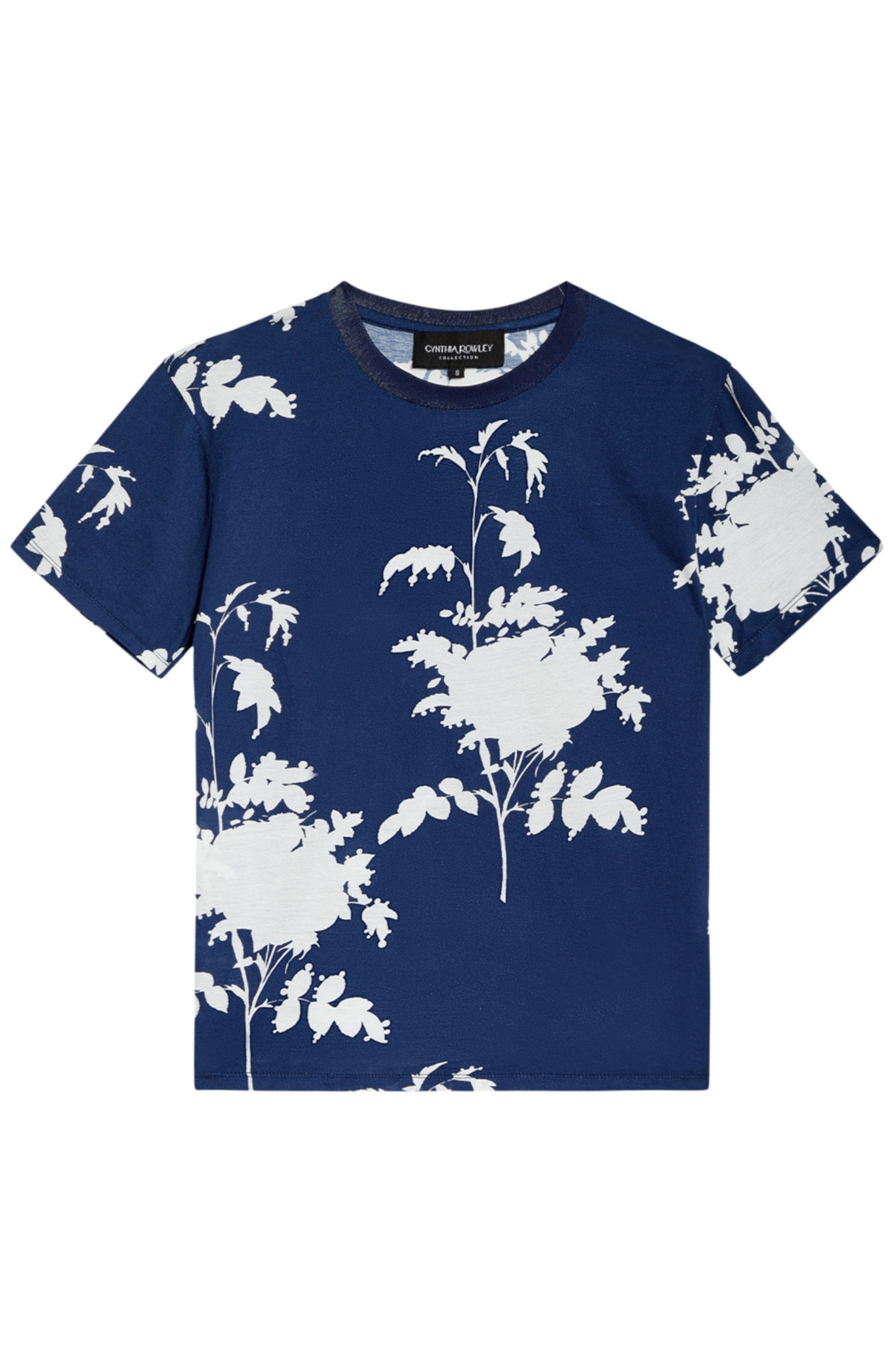 Cynthia Rowley Everyday Cotton Tee in Navy/white at Nordstrom - 3