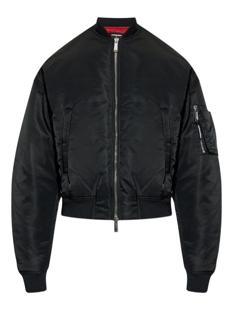 zip-fastening bomber jacket 1