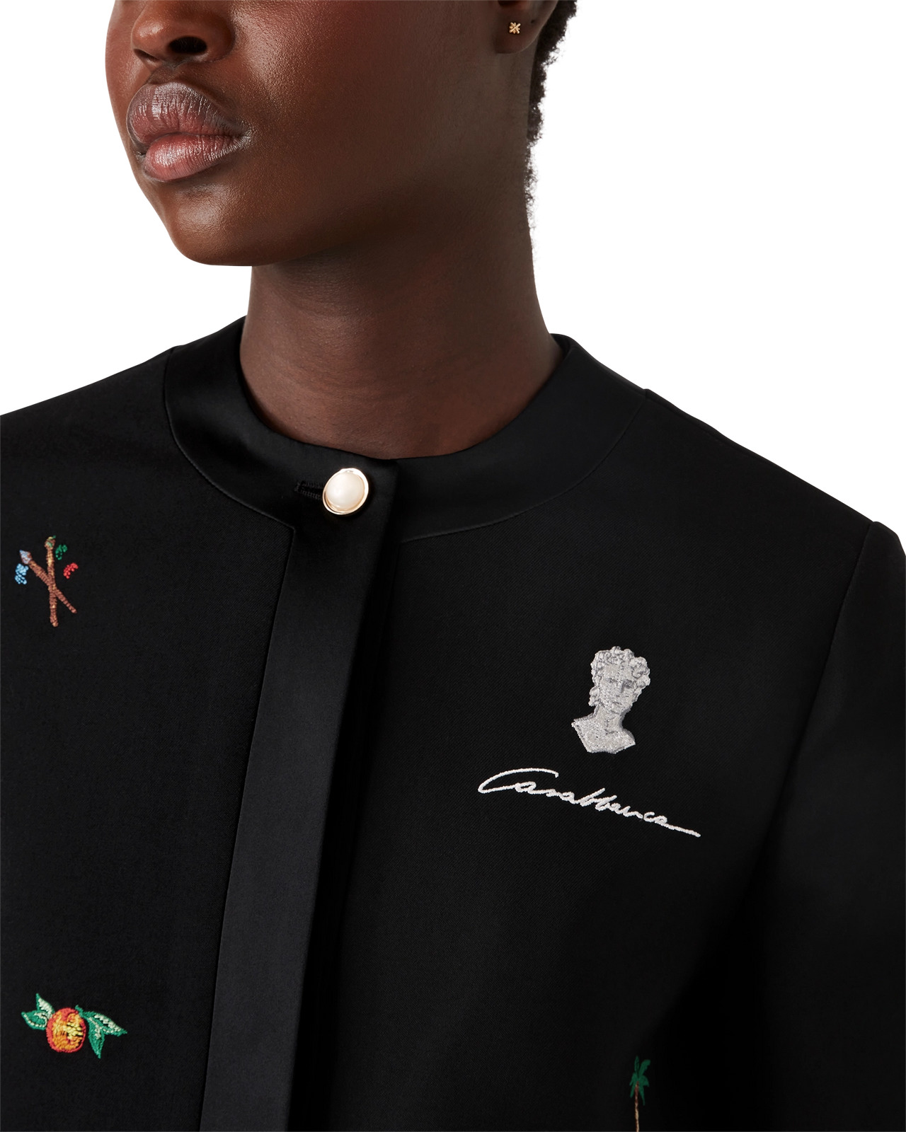 Embroidered Motif Wool Tailored Jacket | Casablanca Paris - 4