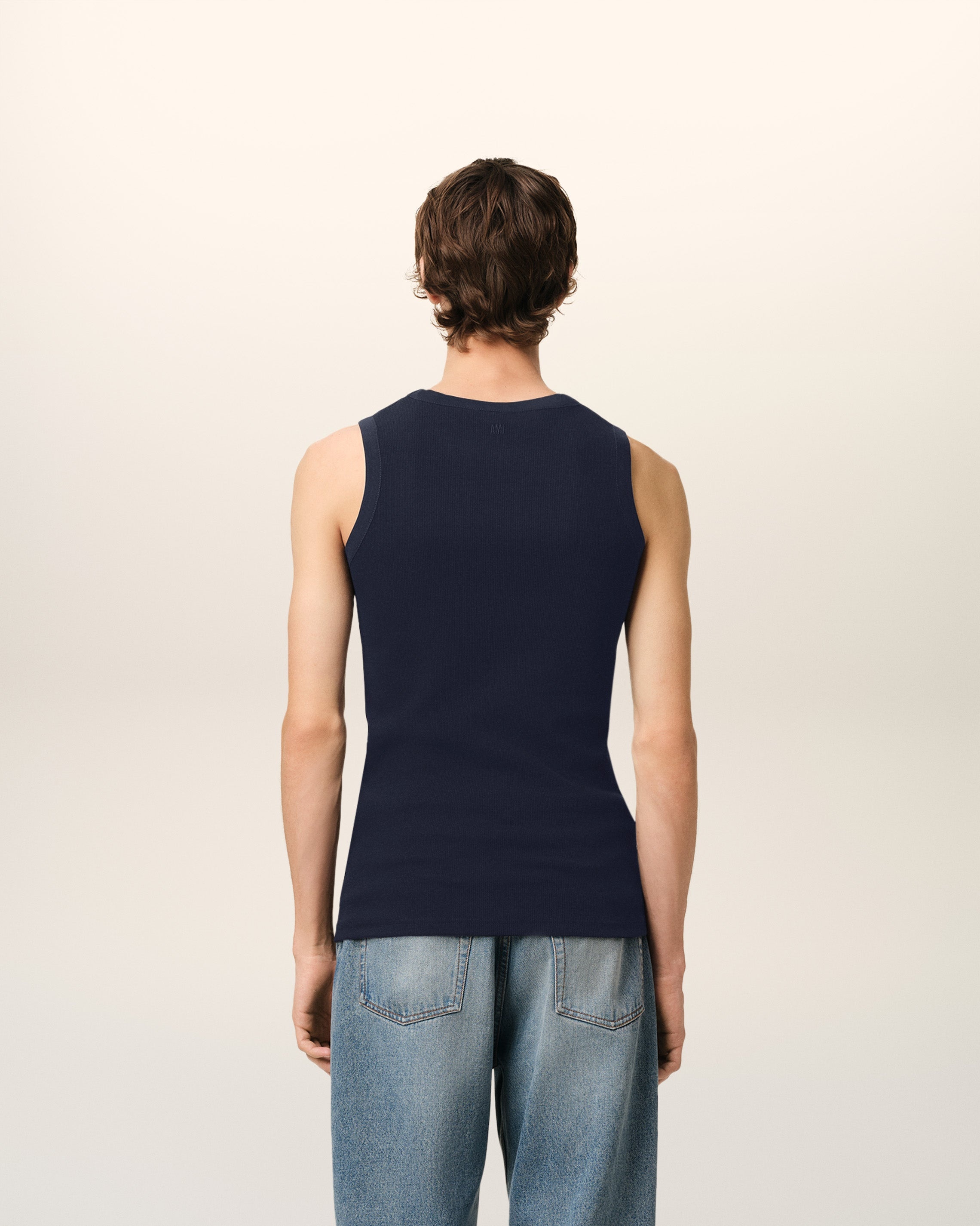 NAVY COTTON RIB AMI DE COEUR TANKTOP - 5