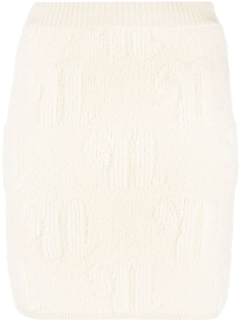 logo-motif knitted mini skirt - 1