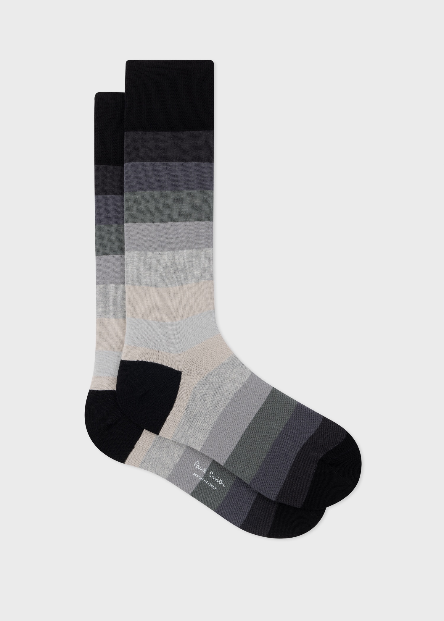 Black Gradient Stripe Socks - 1