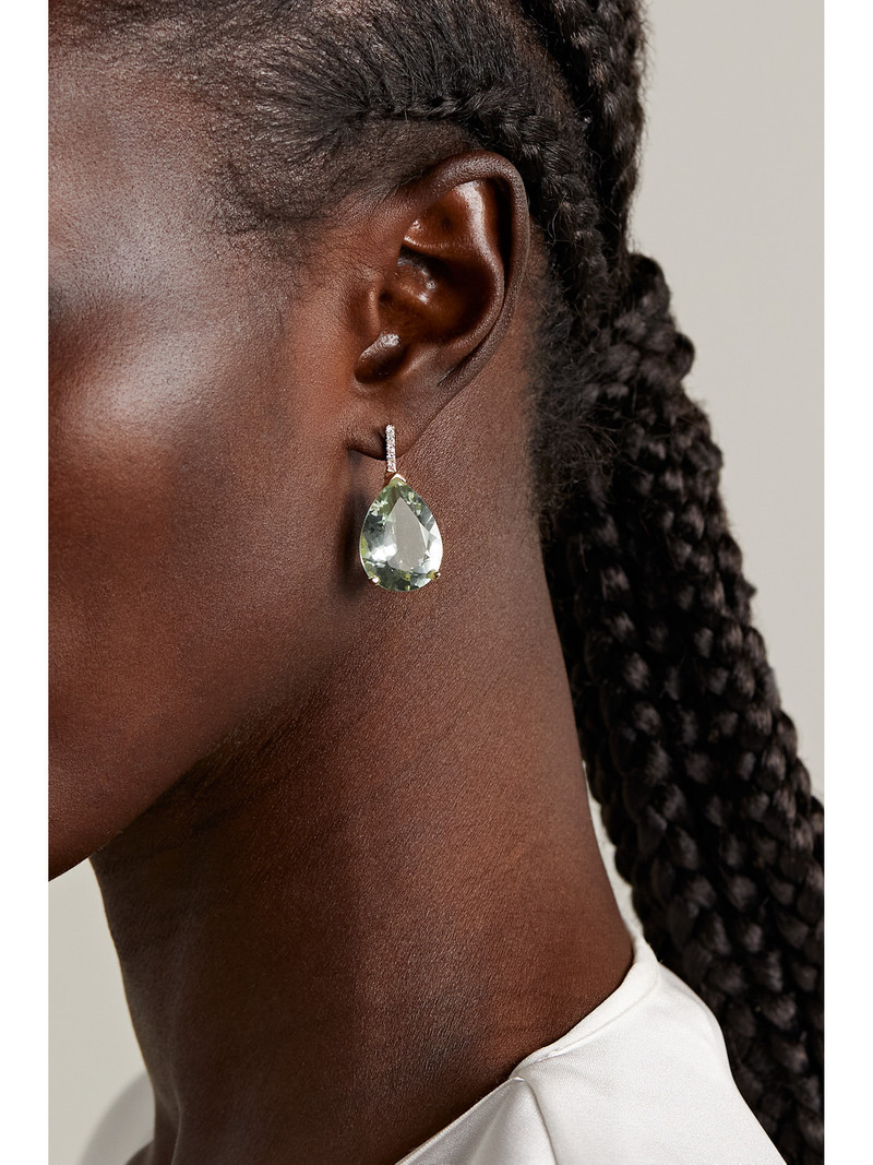 MATEO 14-karat Gold, Amethyst And Diamond Earrings outlook